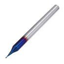 Drillpro 4pcs 2 Flutes HRC65 Milling Cutter 0.5-0.9mm Nano Blue Coating Carbide End Mill