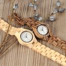 BOBO BIRD O29 Small Dial Crystal Ladies Wrist Watch Casual Style Wooden Quartz Watch