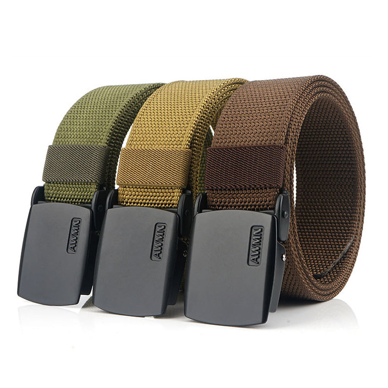 AWMN 120cm x 3.8cm Men Military Tactical Belt Adjustable Nylon Casual Belt Waist Belt With Zinc Alloy Buckle