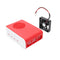 Red and White ABS Case With DC 5V 4010 Fan Protective Shell for Raspberry Pi 4B Only