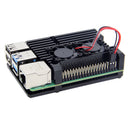 Armor Aluminum Alloy Case Protective Shell Metal Enclosure with Dual Fan for Raspberry Pi 4 Model B Only