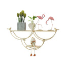 Nordic Art Wall Display Shelf Metal Iron Shelves Wall-mounted Wood Bookshelf Storage Rack Home Room Decorations