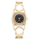 Hollow Circle Spacer Strap Simple Dial Flowing Crystal Case Fashion Women Quartz Watch