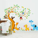 Removable Jungle Animals Wall Sticker Monkey Owl Tree Decal Nursery Room Decorations