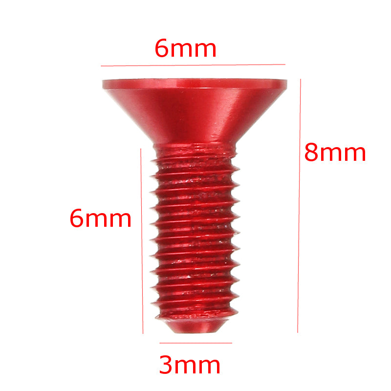 Suleve M3AH4 10pcs M3x8mm Countersunk Hex Socket Screw 7075 Aluminum Alloy Flat Head Metric