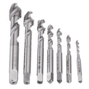 Drillpro 7pcs M3-M12 HSS Spiral Screw Thread Tap Machine Thread Tap for Alumunium and Alumunium Alloy