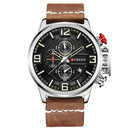 CURREN 8278 Business Style Men Watch Chronograph Genuine Leather Band Quartz Watch