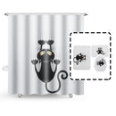 Cat Waterproof Polyester Shower Curtain Bathroom Bathmats Toilet Rugs Cover Mat