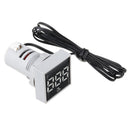 3pcs Mini Crystal Film Square White LED Digital Thermometer Signal Light AC 50-380V 220V Temperature Meter Indicator Range -20-200 with 1m Sensor