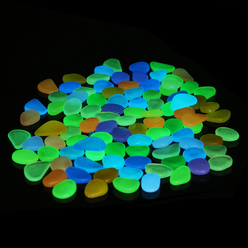 100pcs Luminous Stones Pebble Gardening Aquarium Landscaping Pebble Villa Decorations