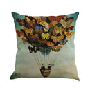 Romantic Beautiful Pillow Cover Butterflies Cotton Linen Cushion Cover Pillow Case