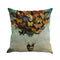 Romantic Beautiful Pillow Cover Butterflies Cotton Linen Cushion Cover Pillow Case