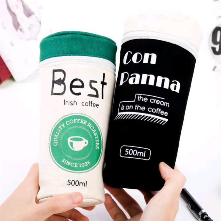 Pencil Case Supplies Stationery Kawaii  Coffee Cup School Student Gift Pen Box Bag