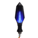 2pcs Smoked Motorcycle Blue LED Turn Signal Lamp Sequential Flowing Indicator Lights