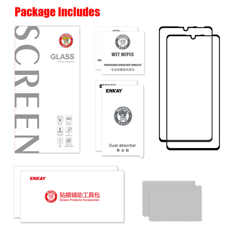 Enkay 2PCS 0.1mm Full Cover Soft Flexible Tempered Glass Screen Protector For Huawei P30 Lite / Huawei Nova 4e