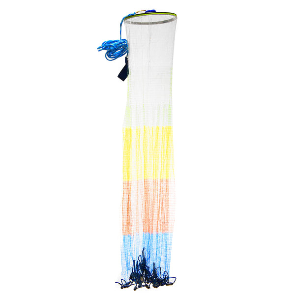 ZANLURE 13/12/10/8FT Hand Cast Fishing Net Spin Network Bait Twine Fish Net Bucket