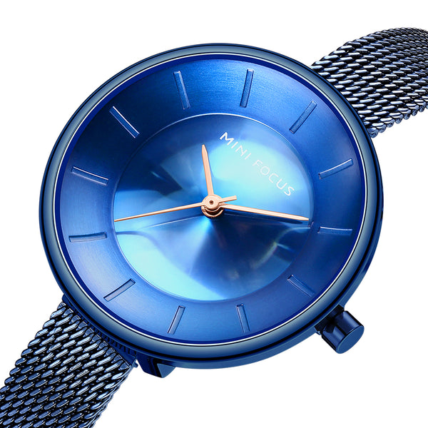 MINI FOCUS MF0331L Simple Cat Eyes Dial Full Steel Women Quartz Watch