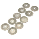 10pcs 20mm Emery Diamond Coated Double Side Cutting Disc with 2 Joint Lever