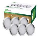6pcs 2W LED Aluminum Round Ultra Thin Cabinet Colset Night Light Kit with DC12V Power Supply