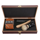 Manual Hair Shaver Set 4 Piece Wooden Straight Razor  Set Men Gift Set Wooden Hair Remover