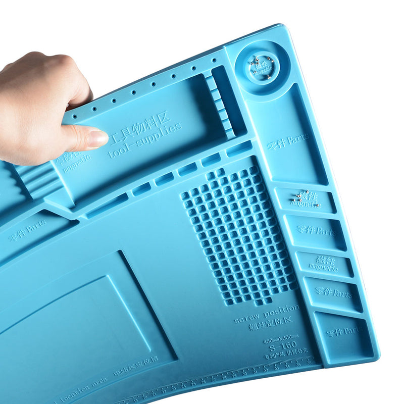DANIU 45x30cm Magnetic Heat Insulation Silicone Pad Desk Mat Maintenance Platform with Magnetic Section