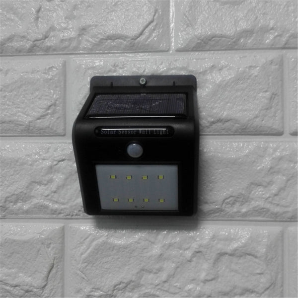 Solar Power 8 LED Security Wall Light PIR Motion Sensor Outdoor Waterproof Lamp