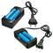 2x Elfeland 3.7V 3000mAh 18650 Li-ion Battery + EU/US Plug Charger