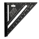 Drillpro 7Inch/12Inch Triangular Measuring Ruler Aluminum Alloy Metric/Imperial Triangle Angle Protractor
