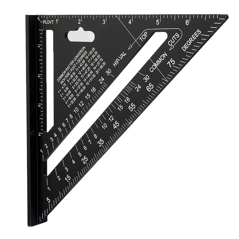 Drillpro 7Inch/12Inch Triangular Measuring Ruler Aluminum Alloy Metric/Imperial Triangle Angle Protractor