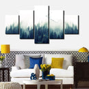 Loskii Spray Oil Paintings Canvas Five Combination Decorative Paintings Forest Landscape Wall Art For Home Decorations