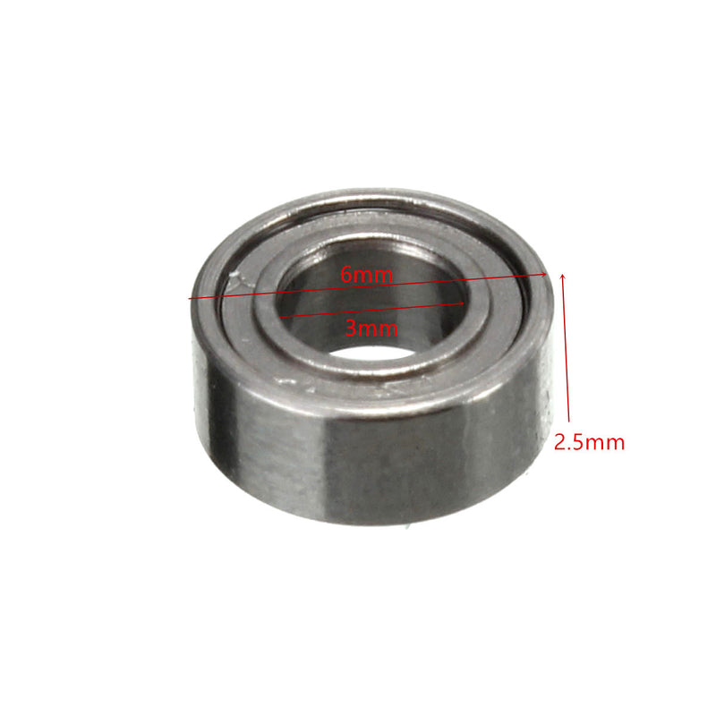 10Pcs MR63ZZ Miniature Steel Ball Bearings Skateboard Roller Rolling 6x3x2.5mm