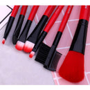 O.TWO.O 7Pcs Hot Red Makeup Brushes Set  Face Eye Makeup Brush Kit Soft Hair Multifunctional Cosmetic Brush