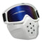 Detachable Goggles Face Mask Helmet Modular Shield Motorcycle Riding Blue Lens