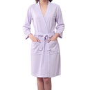Honana BX-987 Towel Bathrobe Dressing Gown Unisex Men Women Solid Cotton Waffle Sleep Lounge