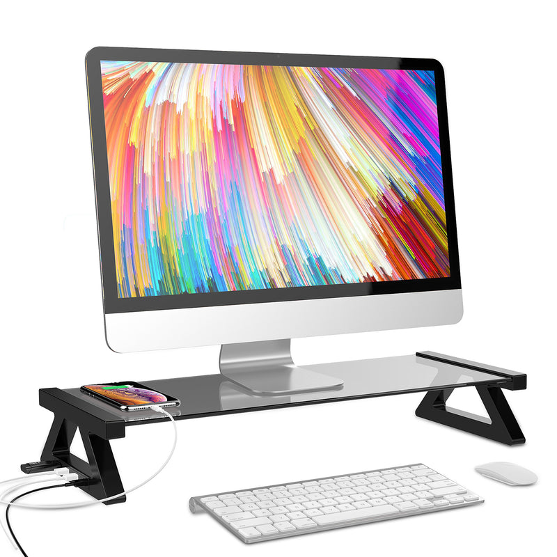 Tempered Glass USB Notebook Laptop Stand Cooling Pads