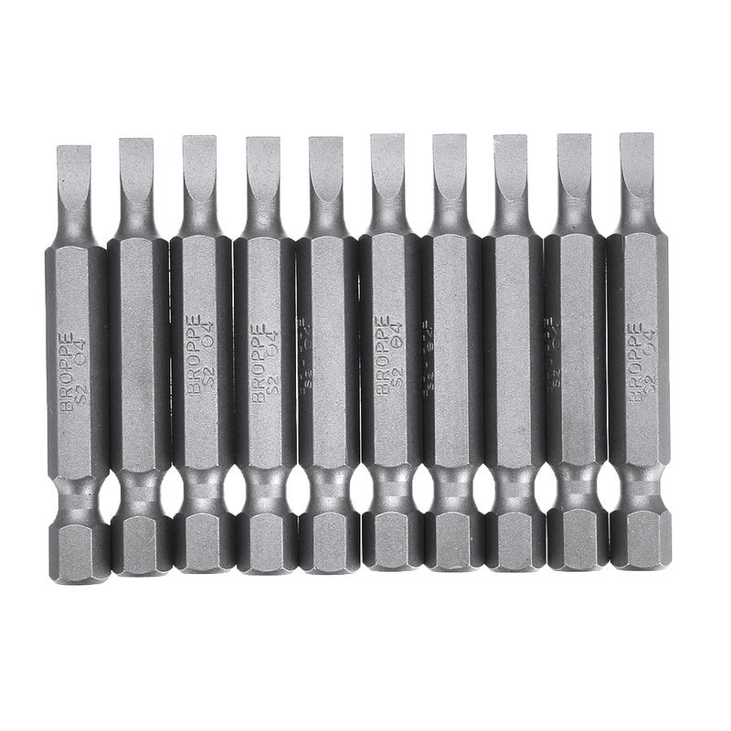 BROPPE 10Pcs Magnetic Slotted Screwdriver Bits SL2/SL3/SL4/SL5/SL6 1/4 Inch Hex Shank Screwdriver Set
