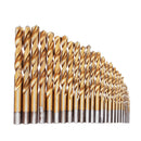 Drillpro 25Pcs M2 HSS 6542 Twist Drill Bit Set 1-13mm Titanium Coated Drill Bit with Metal Box for Wood Metal Drilling