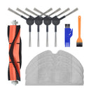 10pcs Replacements for Xiaomi Mijia 1C Vacuum Cleaner Parts Accessories 4*Side Brushes 1*Main Brush 3*Rags 1*Yellow Brush 1*Blue Brush