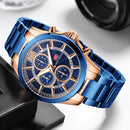 MINI FOCUS 0237G Fashion Business Men Watch Multi-function Waterproof Stainless Steel Strap Quartz Watch