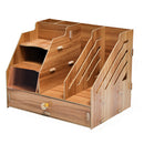 Multi-Function Wooden Desk Storage Racks Office Supplies File Documents Organizer Desktop Bookshelf