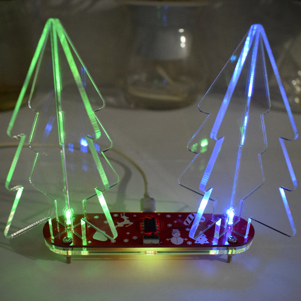 Geekcreit DIY Full Color Changing LED Acrylic 3D Christmas Tree Electronic Learning Kit