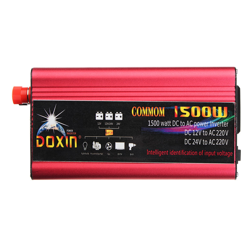 DOXIN Power Inverter 3000W Peak Modified Sine Wave Converter DC 12V/24V To AC 220V USB Plug Port
