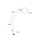 YG-811-2 5X 780mm Magnifying Lamp Illuminated Desktop Magnifier 14W LED Lamp with 84mm Clamp Swivel Arm or Reading with Dust Cover Care Tools