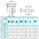 Suleve MXRN1 200Pcs Insert Rivet Nut 304 Stainless Steel Countersunk Head M3/M4/M5/M6