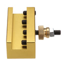 Machifit 1/4-3/8 Inch 20x25x50mm Aluminum Turning and Facing Holder for Quick Change Tool Post Holder Gold