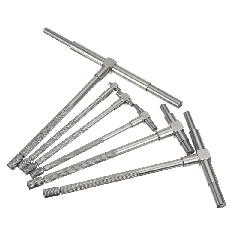 6Pcs Set 5/16- 6inch Precision Telescopic Gage Micrometer Bore Measurement Ruler Tool