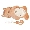 Wooden Wall Clock Cat Dog Swinging Tail Pendulum Battery Operated Room Creative Decor
