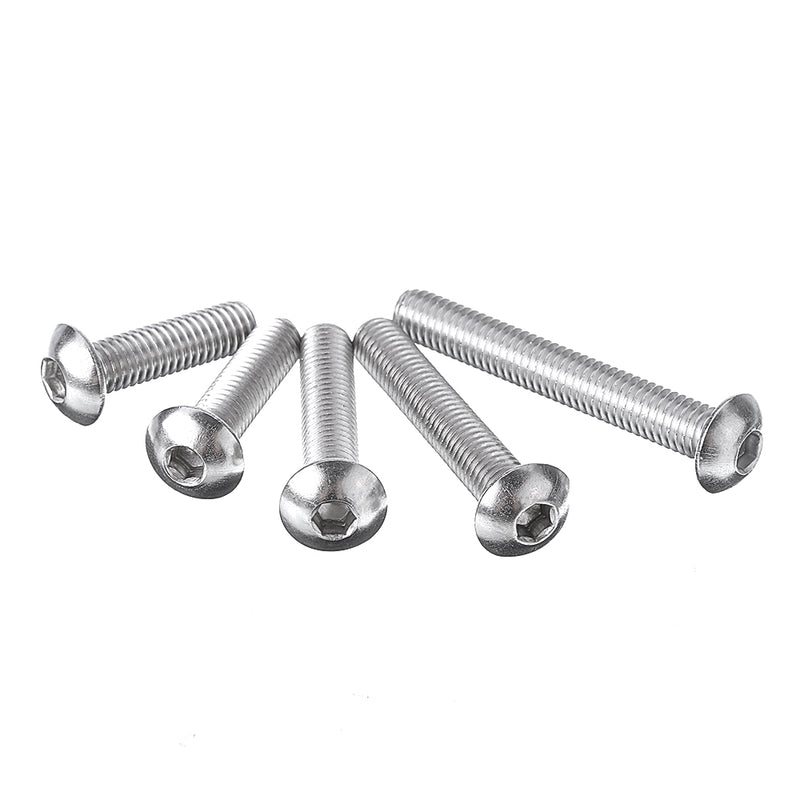 Suleve M5SH7 165Pcs M5 Hex Socket Button Head Screw 304 Stainless Steel Bolt Assortment Set