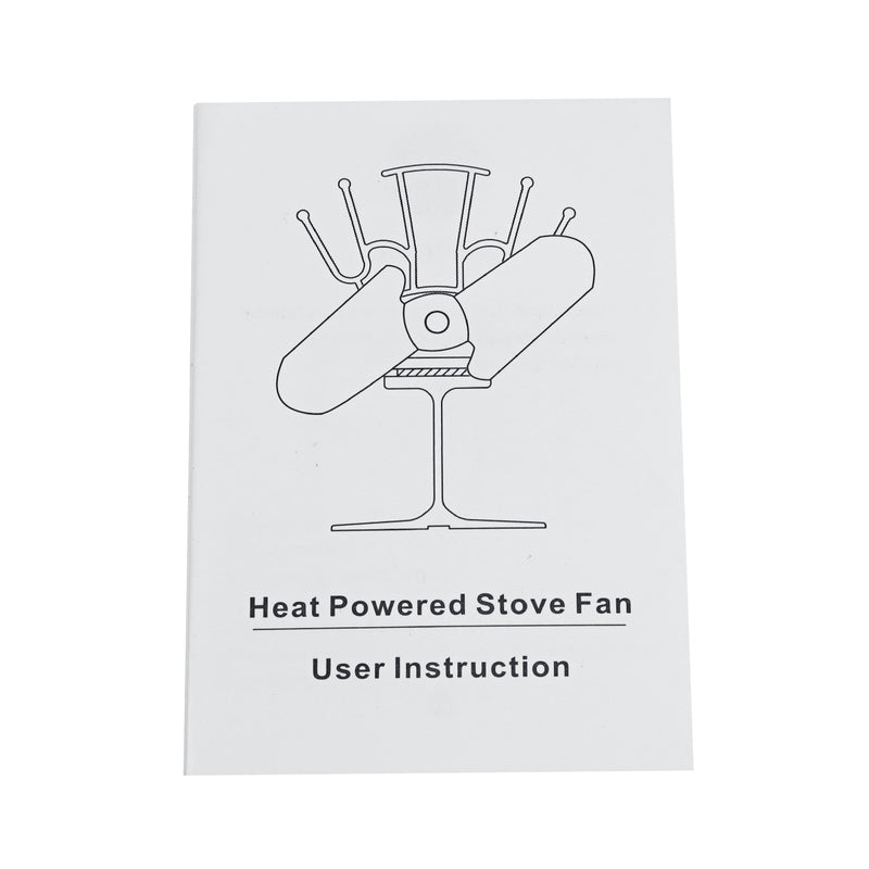 2 Blade 210CFM Aluminum Heat Powered Stove Fan Low Noise Wood Log Fireplace Burner Eco Fan Heating Circulation