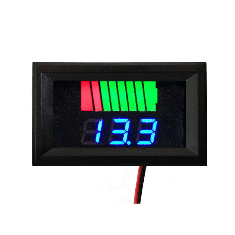 3pcs 12-60V Car Lead Acid Battery Charge Level Indicator Battery Tester Lithium Battery Capacity Meter Dual Blue LED Tester Digital Voltmeter